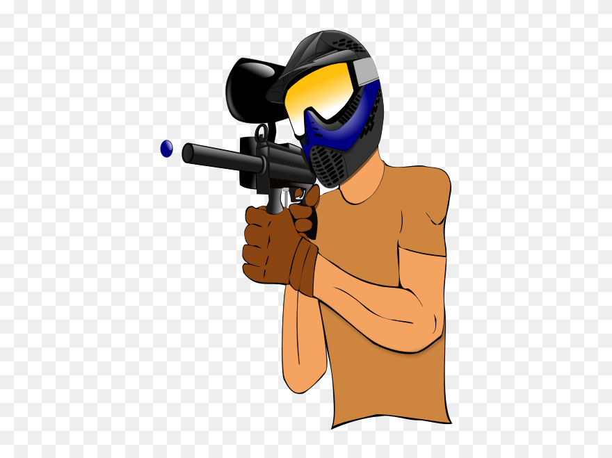 A Paintball Player Vector Drawing - Paintball Clipart - Png Download