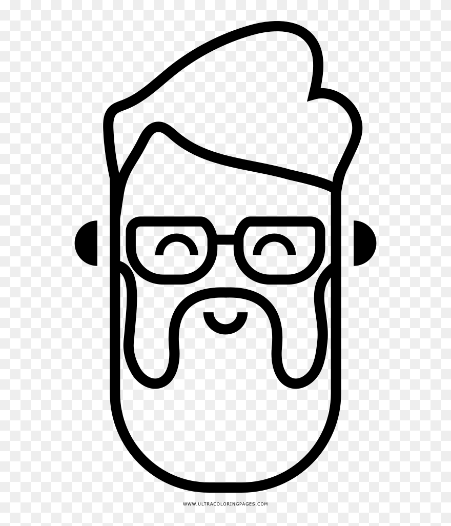 Hipster Coloring Page Clipart
