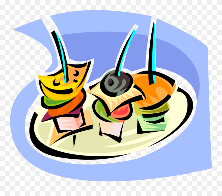 Vector Illustration Of Hors D"oeuvres Canapé Starter - Hors D Oeuvres Clipart - Png Download
