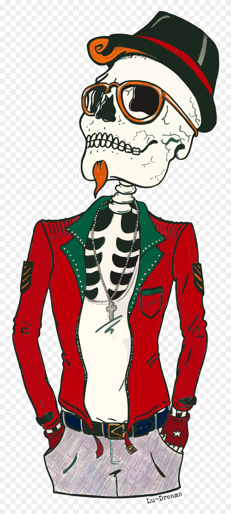 Esqueleto Hipster Clipart