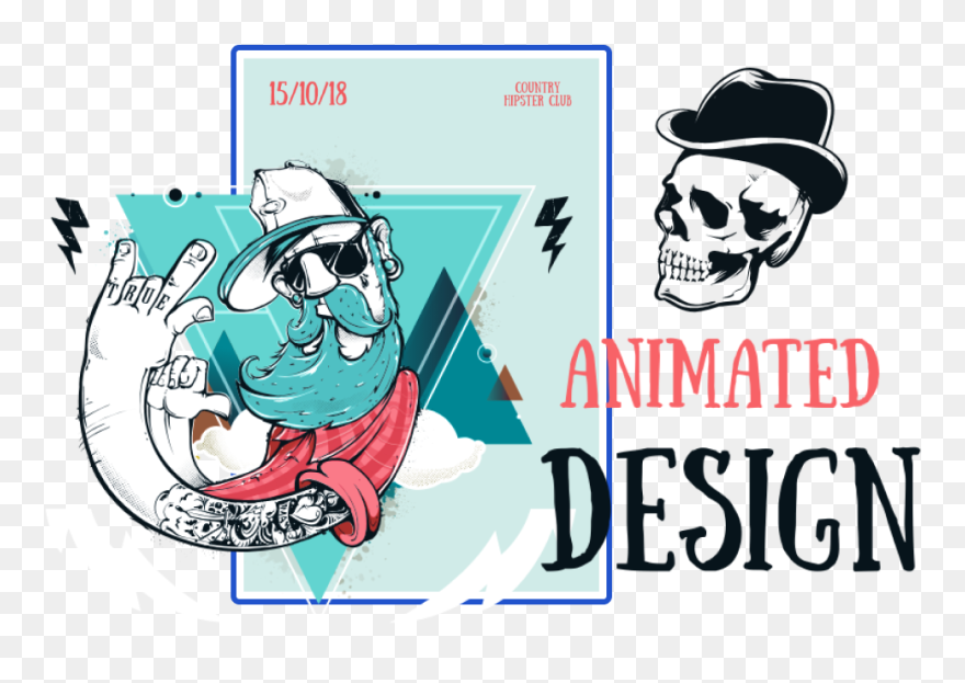 Animated Posts Examples - Hipster Character Graffiti Clipart