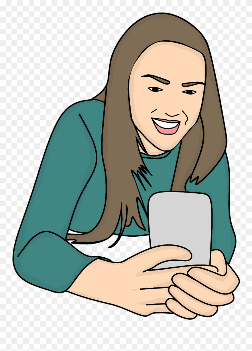 Transparent Texting Clipart - Chatting On Phone Png