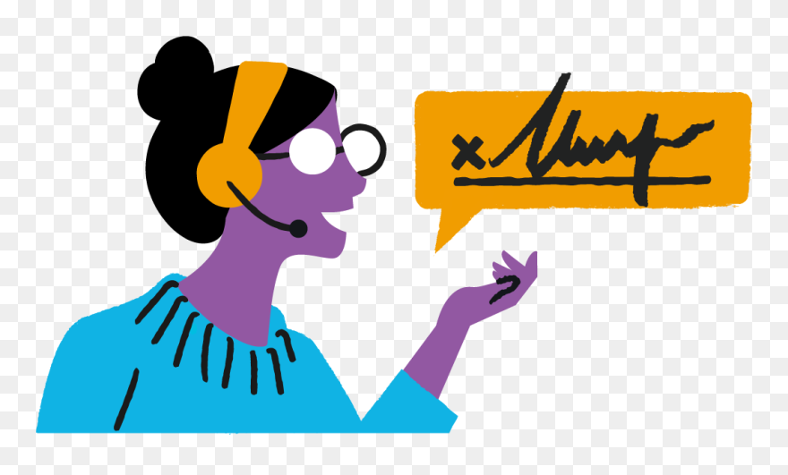 Illustration Of A Woman Talking On A Headset With A - Illustration Clipart