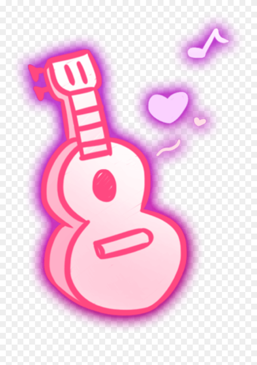 #neon #guitar #pink #music #heart #love #lovesong #notes Clipart
