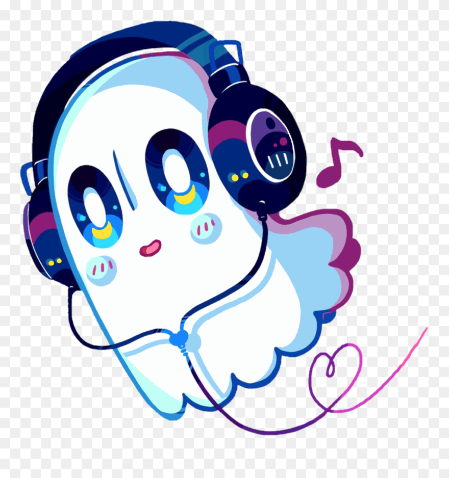 #music #ghost #cute #colorful #love #heart #halloween - Undertale Blooky Clipart