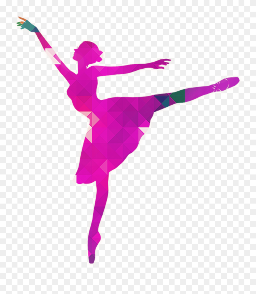 Ballet Dancer Silhouette - Ballet Dancer Silhouette Colorful Clipart