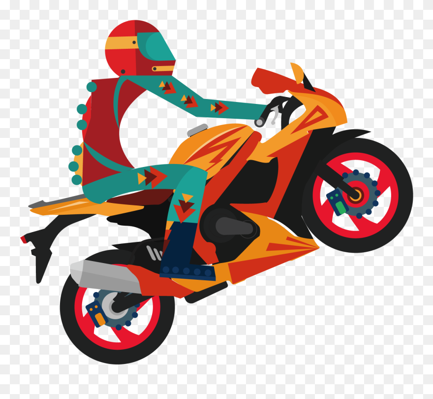 Motorcycle Helmet Bicycle - Motorcycle Rider Vector Png Clipart
