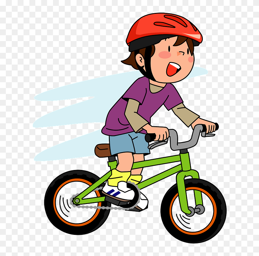Child Boy Bicycle Clipart - 自転車 に 乗る 子供 イラスト - Png Download