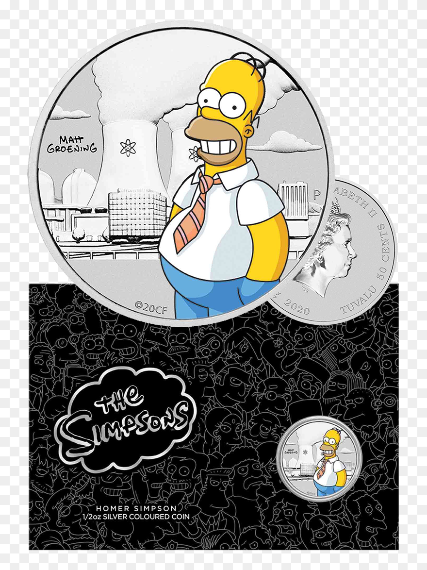 Silver Coin Tuvalu Homer Simpson Clipart