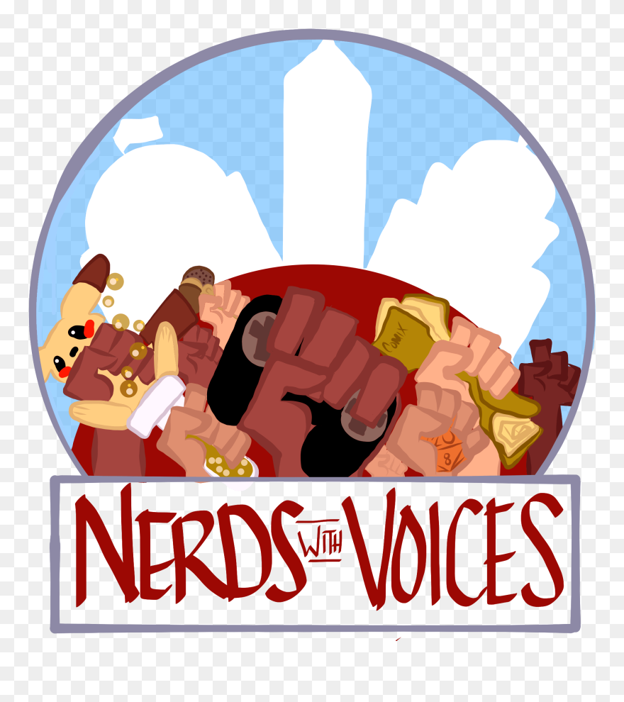 Logo For The Nerds With Voices Podcast Network - Poster Clipart