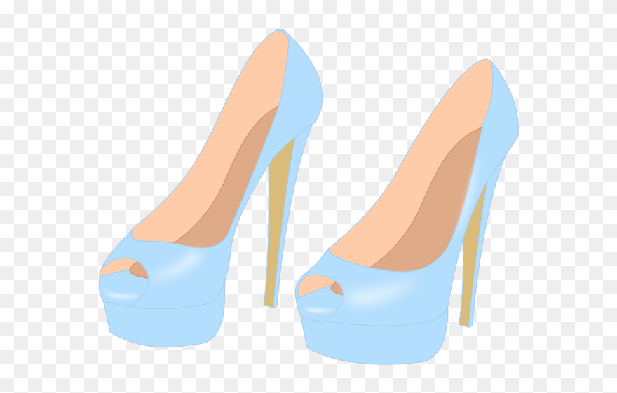 Blue High Heels - Clipart High Heel Biru - Png Download