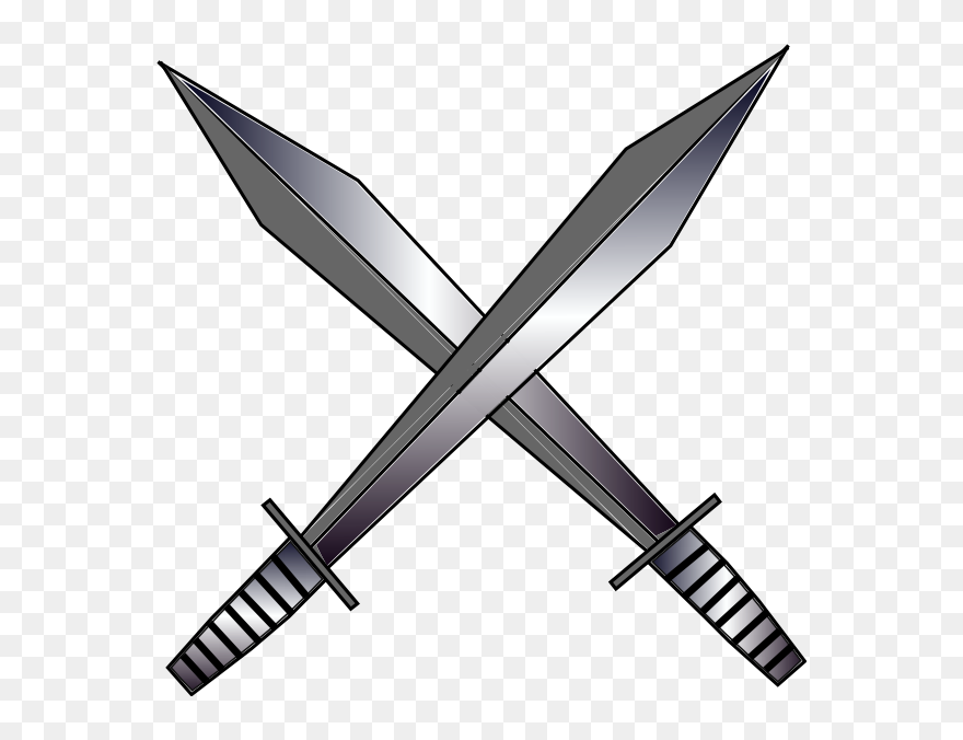 Grey Cross Swards Svg Clip Arts - Crossed Swords Transparent Background - Png Download