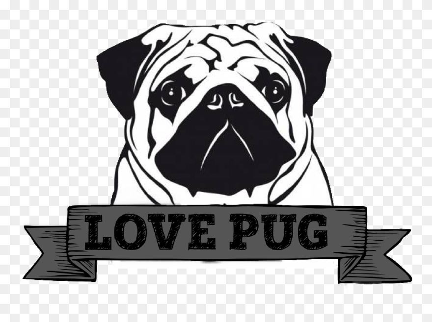 Clipart Christmas Pug - ภาพ ลาย เส้น หมา ปั๊ ก - Png Download