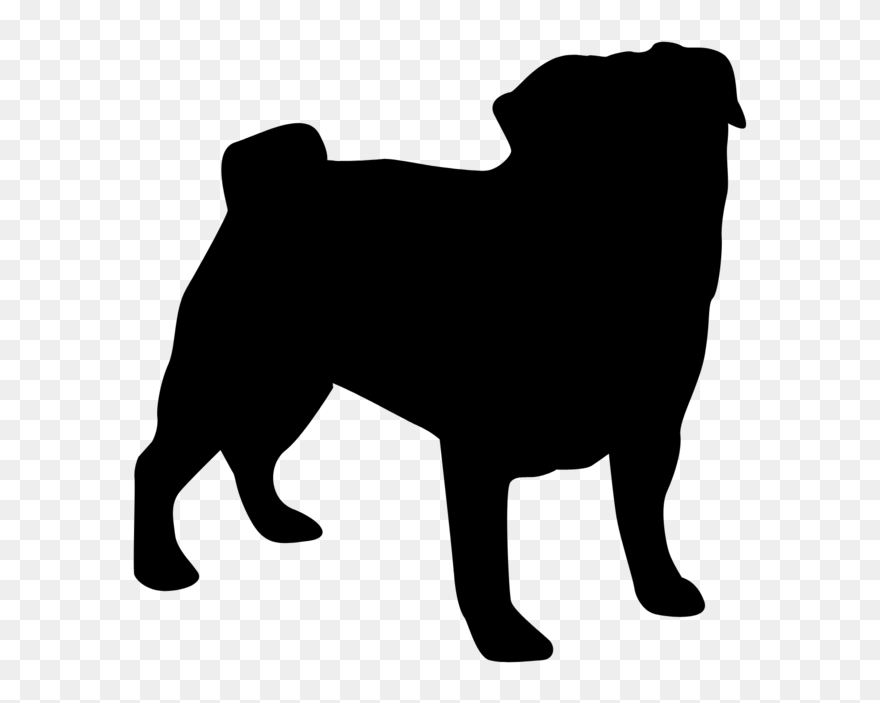 Pug Silhouette Png - Silhouette Of A Pug Clipart