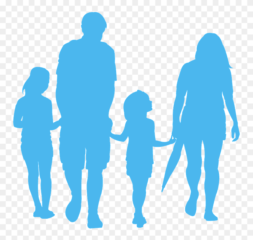 Transparent Family Of 5 Silhouette Clip Art - Clip Art - Png Download