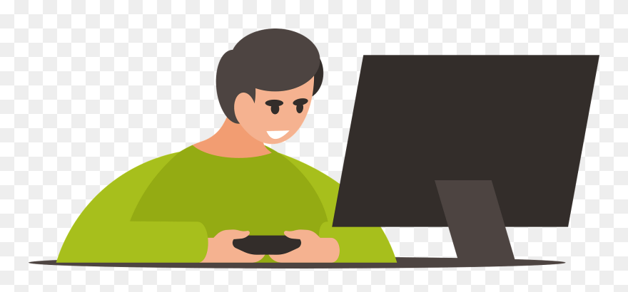 Ragazzo Ce Gioca I Videogiochi Clipart