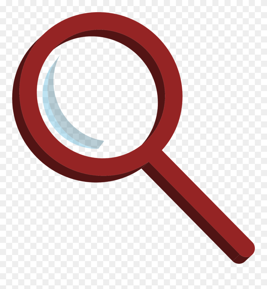 Magnifying Glass Vector Red Clipart