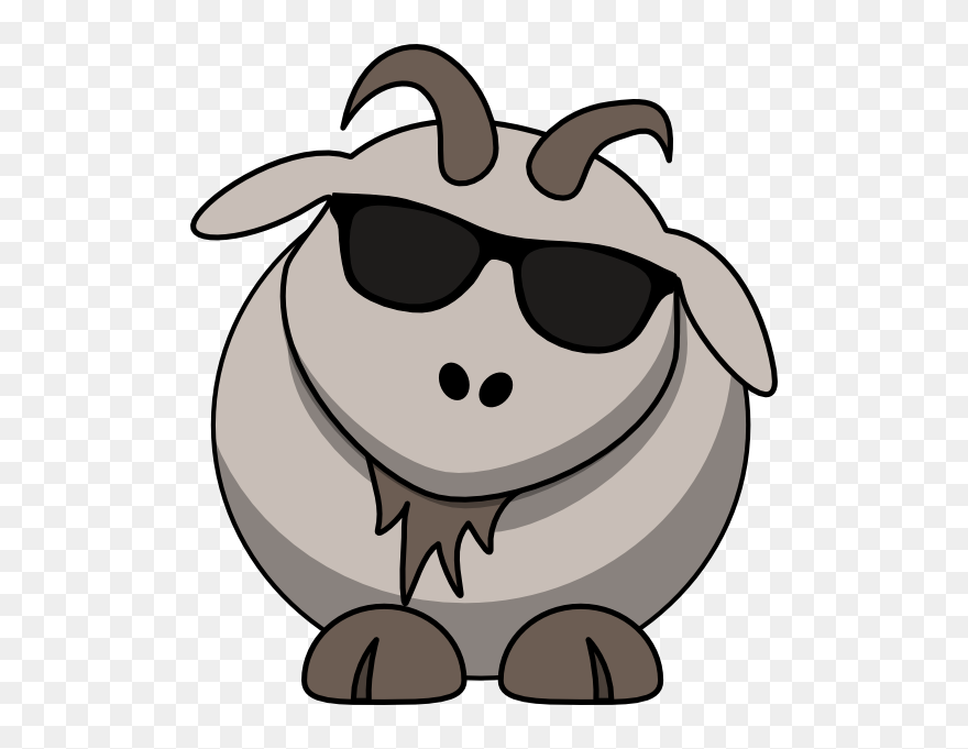 Lego Face With Sun Glasses Clipart Image Black And - Goat Clip Art - Png Download