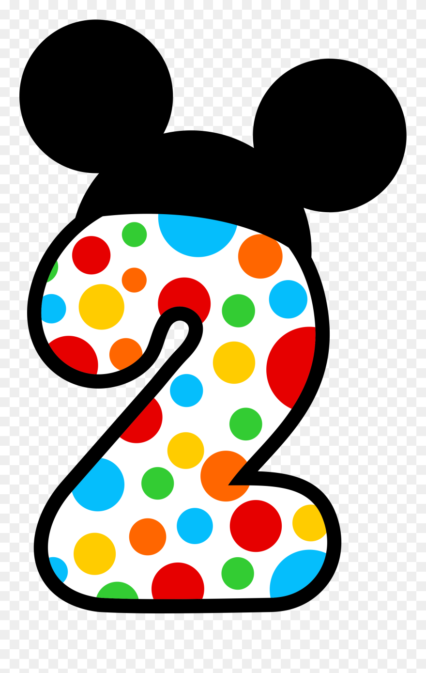Number 6 Clipart Mickey Mouse, Number 6 Mickey Mouse - Numero 2 Mickey Mouse - Png Download
