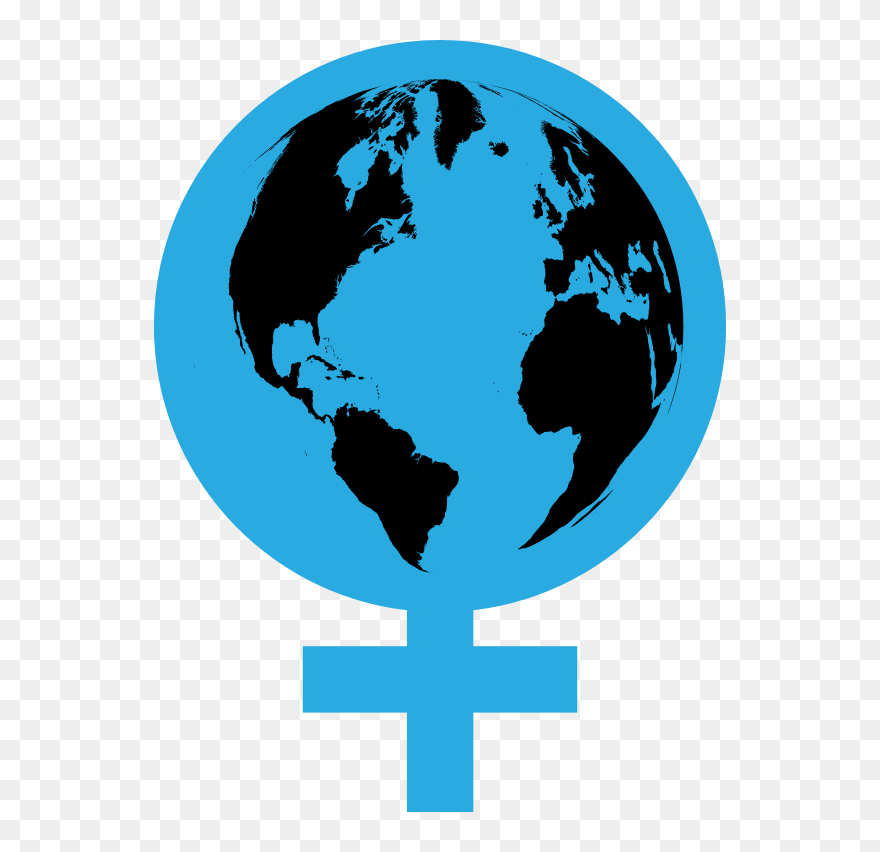 Women In World History - Black And White World Globe Clipart