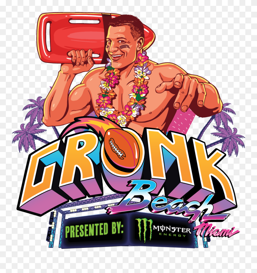 Gronk Beach Super Bowl Party Clipart