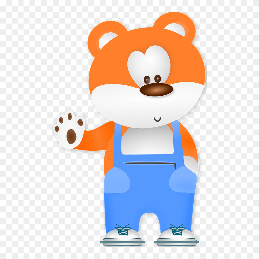 Bear In Overalls Clipart - Gambar Vektor Boneka - Png Download