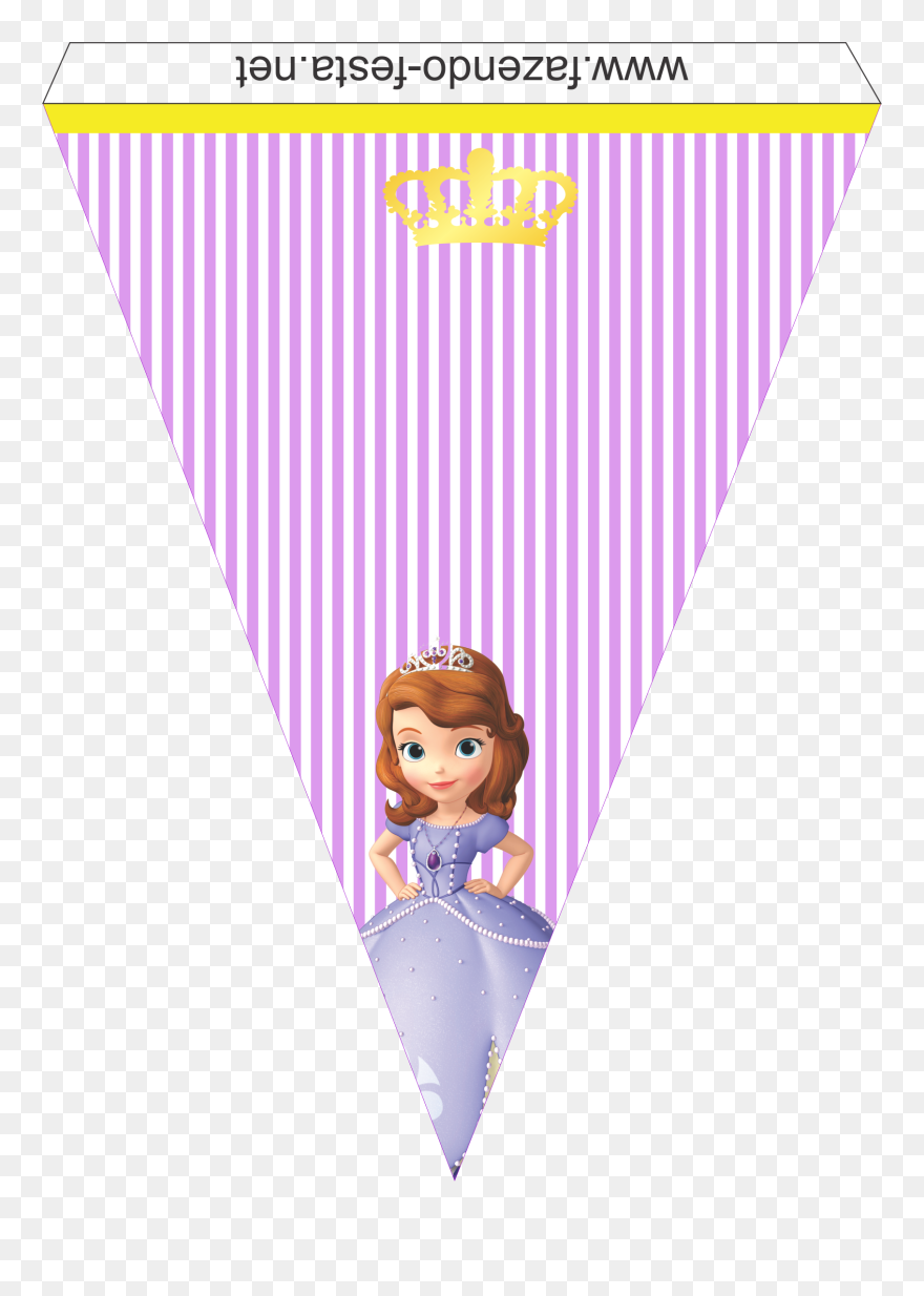 Transparent Sofia The First Crown Clipart - Bandeirola Princesa Sofia - Png Download