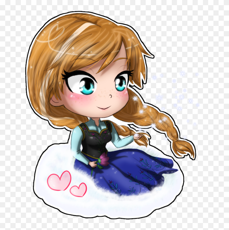 Young Clipart Frozen Anna - Drawing Disney Princess Cartoon - Png Download