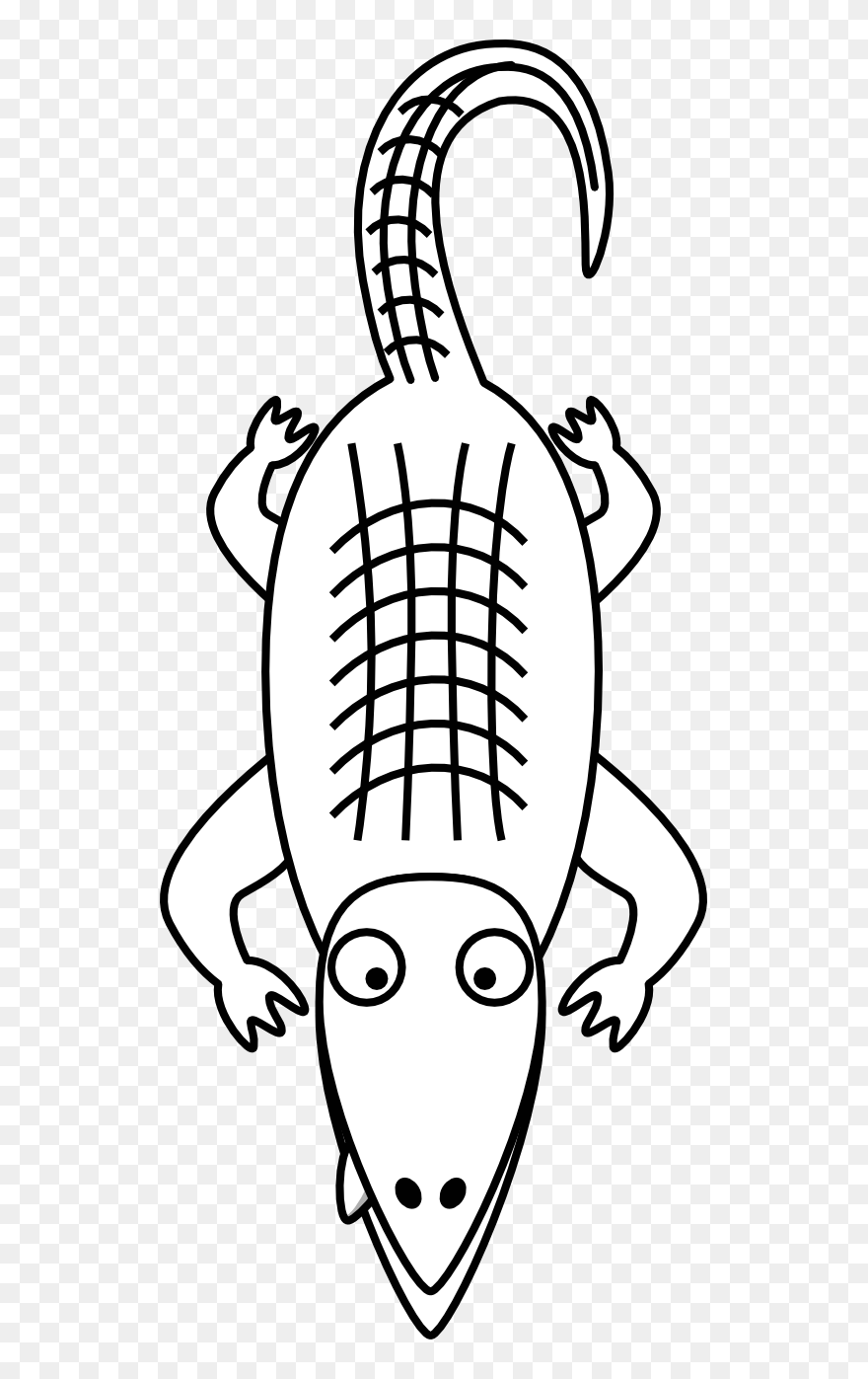 Net » Clip Art » Alligator Black White Line Super Duper - Black And White Alligator Clipart - Png Download