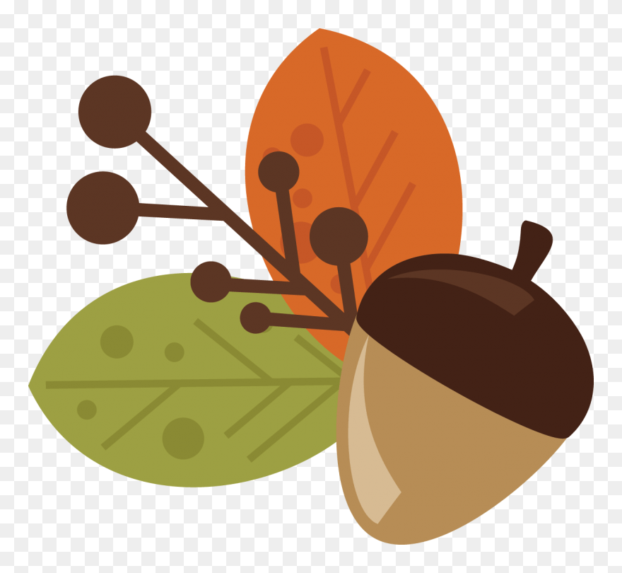 Camping Backgrounds - Leaves And Acorns Clipart - Png Download