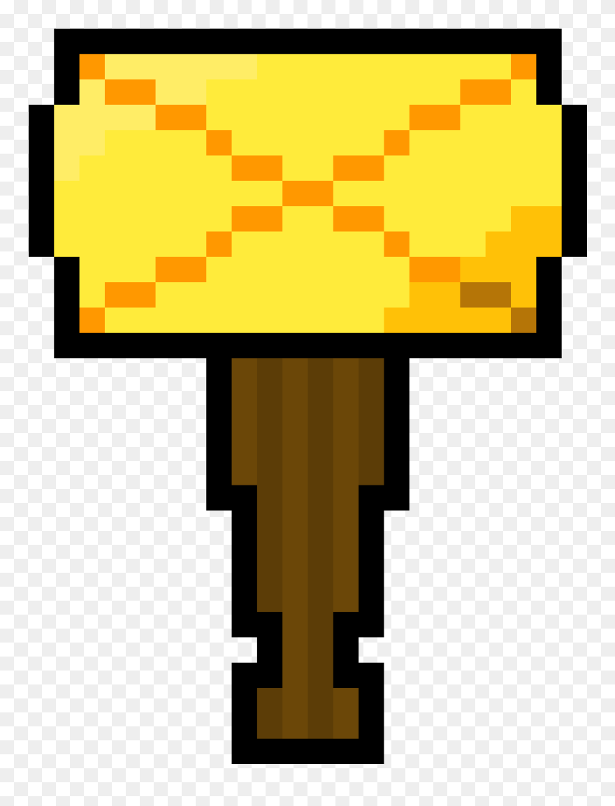 Sledgehammer Drawing Minecraft - Play Button Pixel Art Clipart