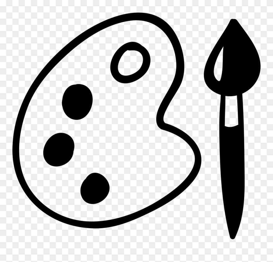 Painbrush And Painter Palette - Color Palette White Png Clipart