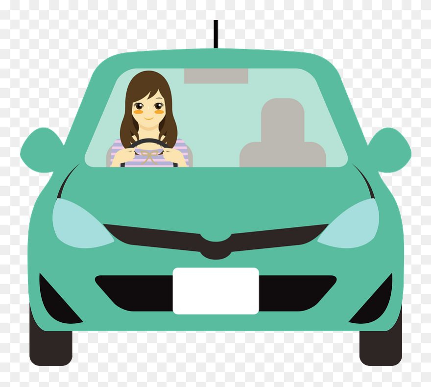 Car Drive Woman Clipart - City Car - Png Download