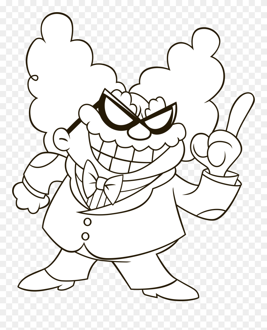 Captain Underpants Coloring Page Clipart