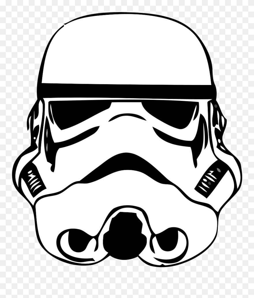 Transparent Star Wars Vector Png - Stormtrooper Helmet Outline Clipart