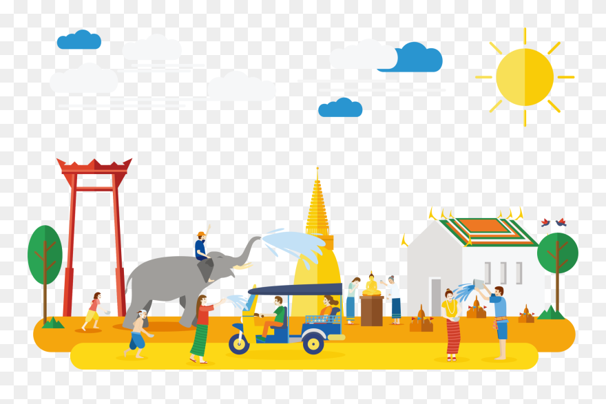 Thailand Png Photo - Happy Songkran Thai New Year Clipart