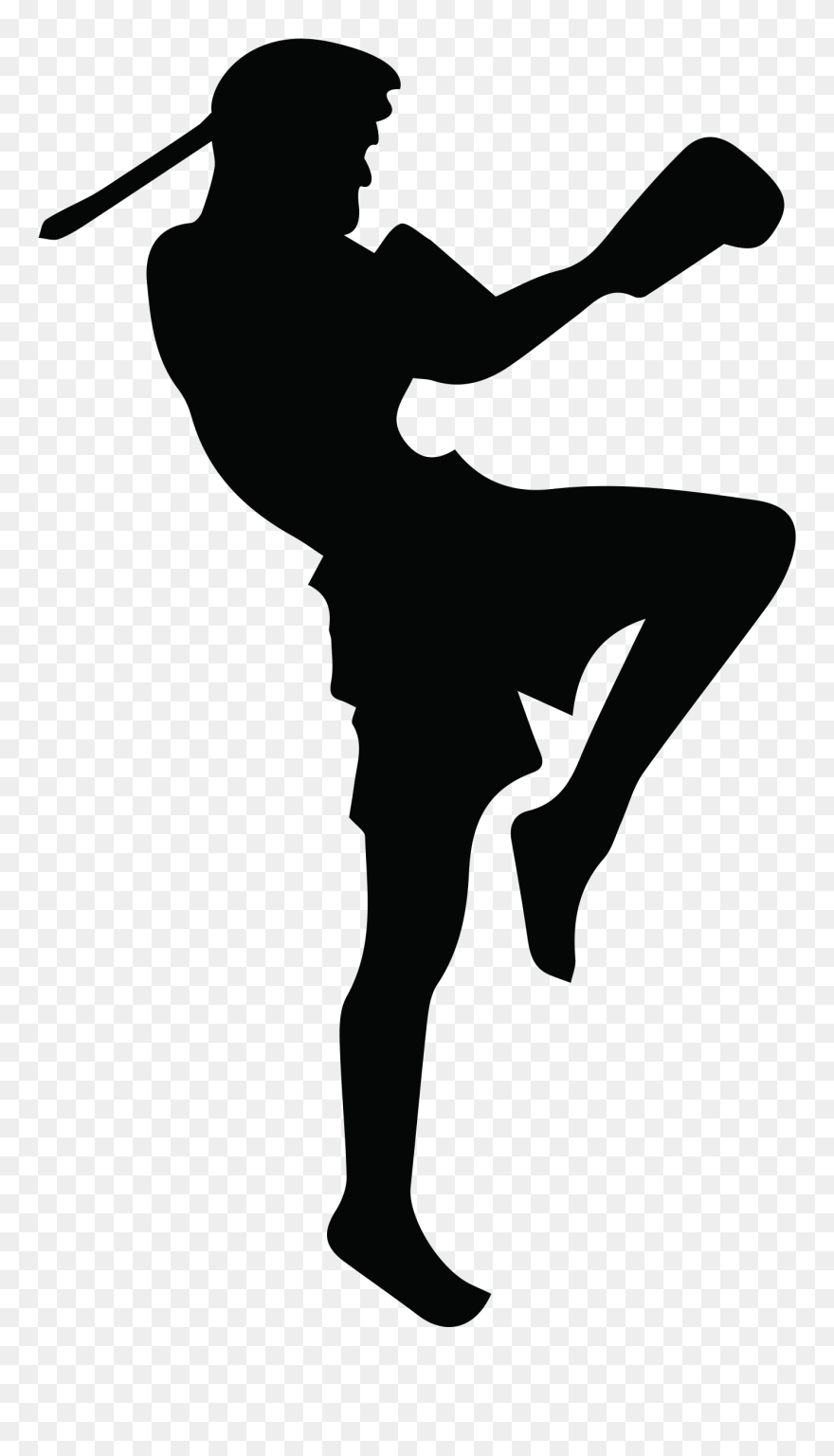 Transparent Boxing Silhouette Png - Silhouette Muay Thai Logo Clipart