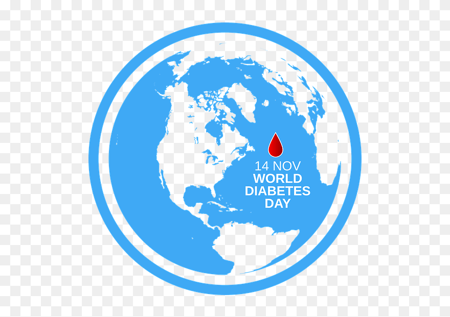 Diabetes Awareness Month - Map Northern Hemisphere Earth Clipart