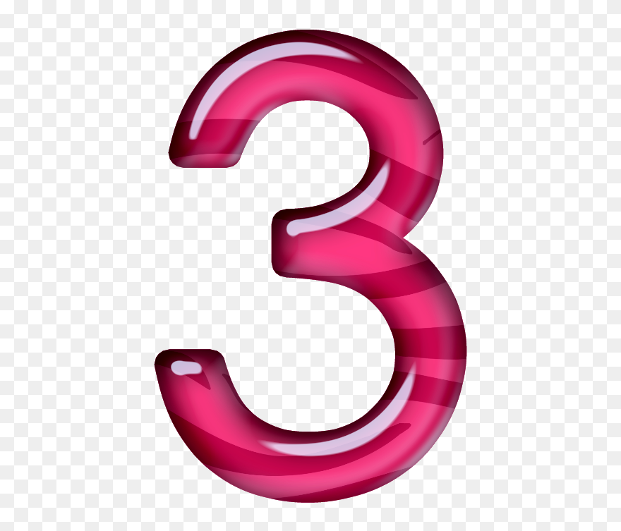 Numero 3 Fucsia Clipart