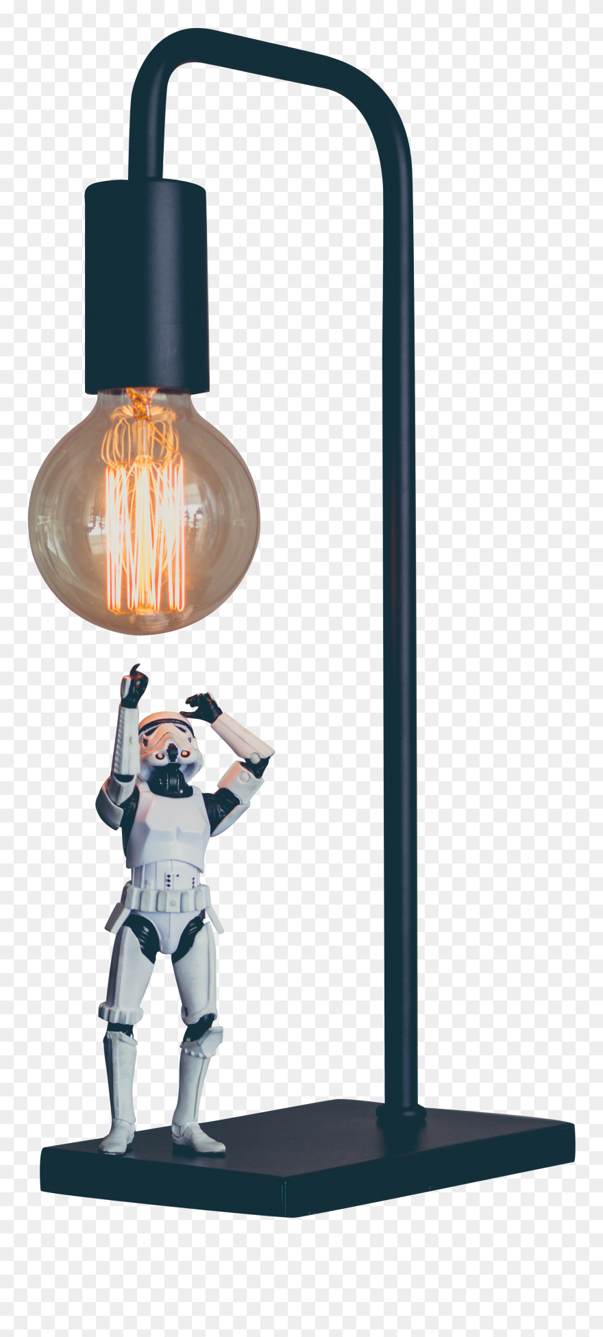 Storm Trooper Under Lamp - Incandescent Light Bulb Clipart