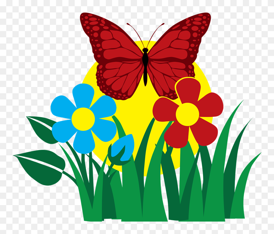 Butterfly Garden News - Clip Art Butterfly In The Garden - Png Download