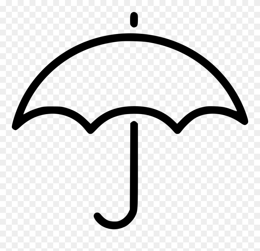 Umbrella In Black And White Comic Clipart