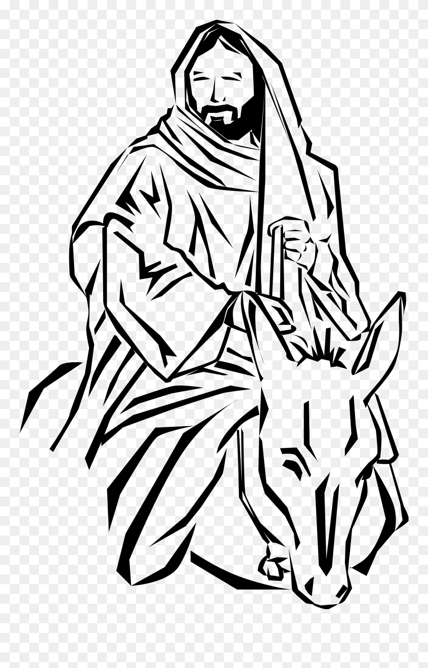 Transparent Jesus Clipart Png - Clipart Jesus On A Donkey