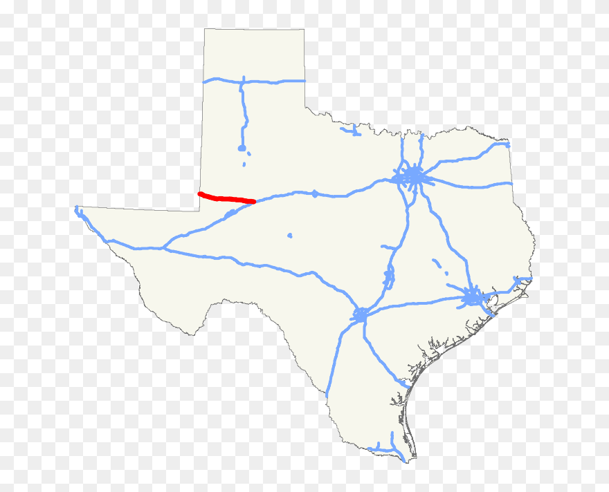 Texas State Highway Map From Gonzales Texas To- - Texas With Black Background Clipart