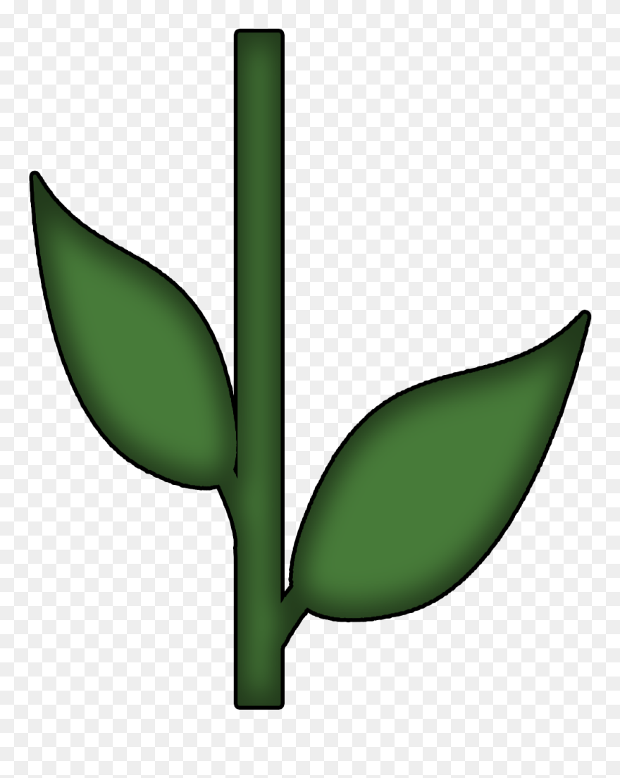 Transparent Flower Clip Art - Flower Stem With Leaves - Png Download