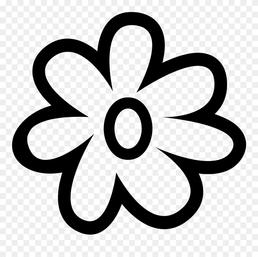 Outline Of A Small Flower Clipart