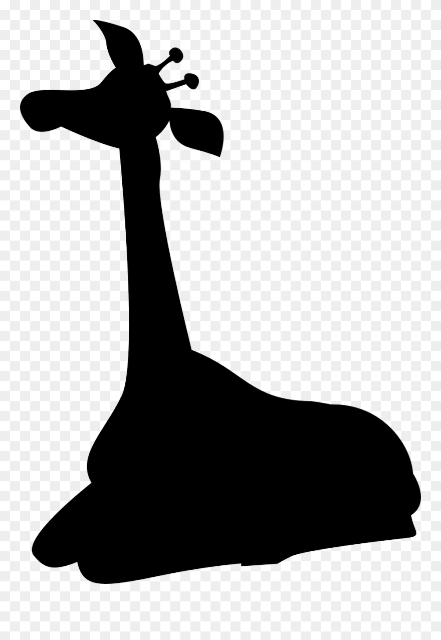 Giraffe Clip Art Silhouette Neck Black - Png Download