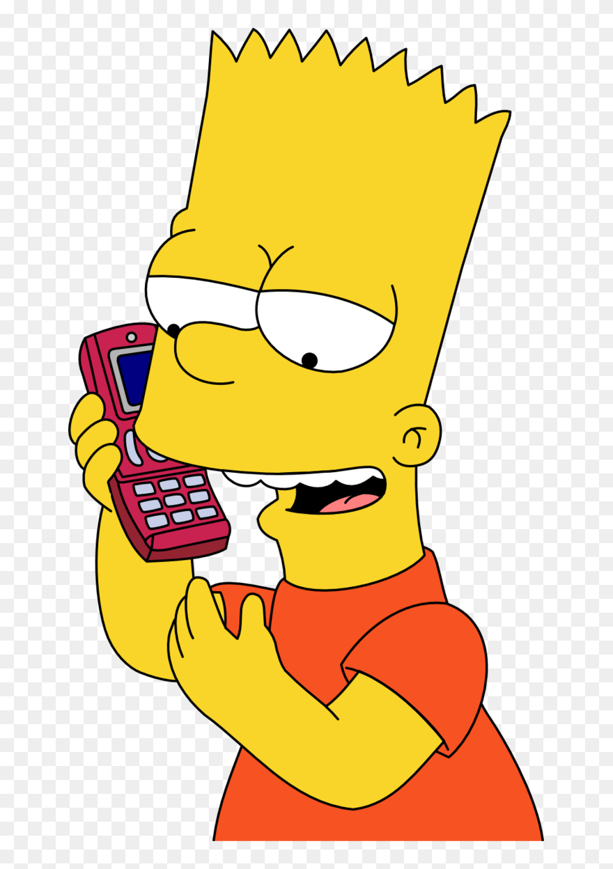 Bart Simpson On The Phone Clipart