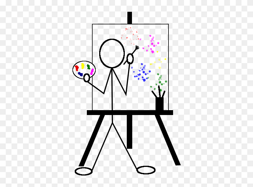 Stick Figure Artist Clipart - Png Download