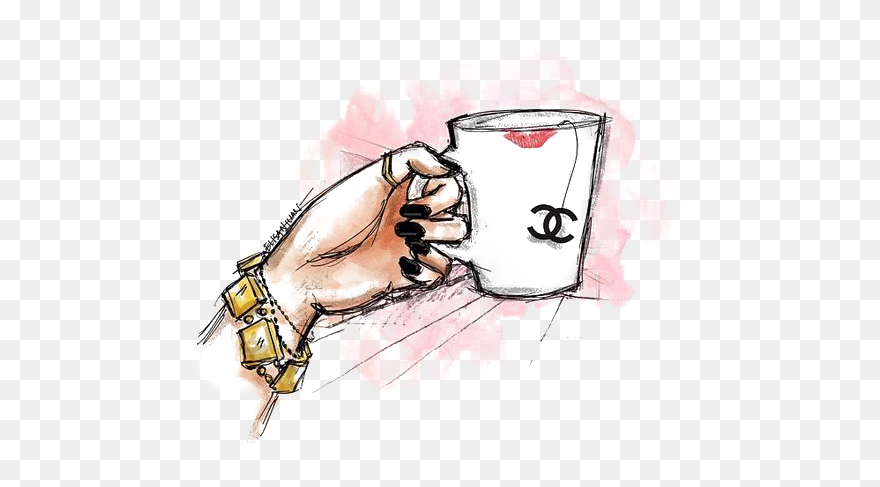 Cup Chanel Illustration Drawing Free Transparent Image - Drawing Of Coco Chanel Clipart
